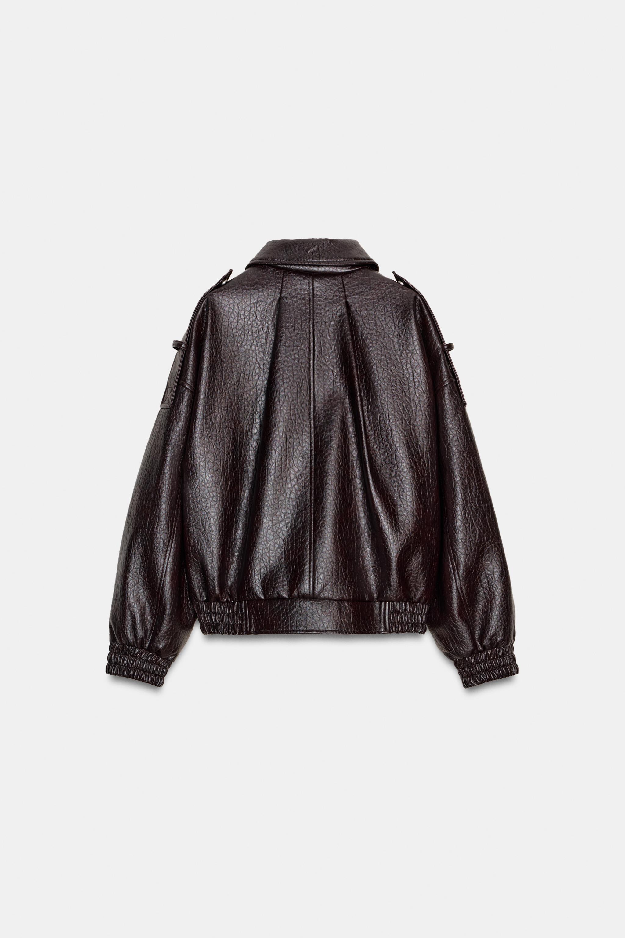 FAUX LEATHER BOMBER JACKET ZW COLLECTION